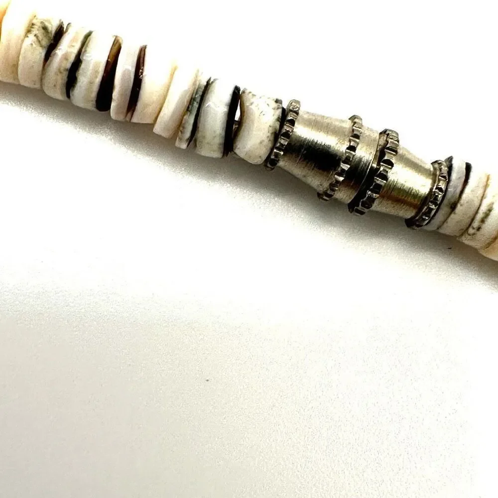 Natural Shell Heishi beaded necklace natural shell